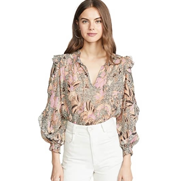 ULLA JOHNSON Lara Blouse in Ivory - Picture 2 of 7